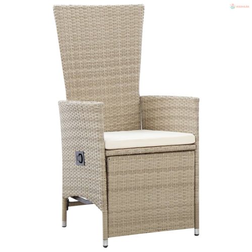 7 részes bézs kerti étkezőgarnitúra párnákkal