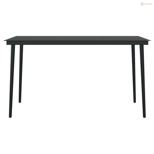 7 részes fekete kerti étkezőgarnitúra párnákkal