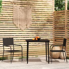 3 részes fekete kerti étkezőgarnitúra