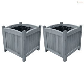 2 db tömör fenyőfa kerti magaságyás 30 x 30 x 30 cm