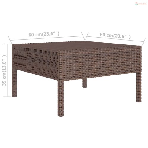 3 részes barna polyrattan kerti ülőgarnitúra párnákkal