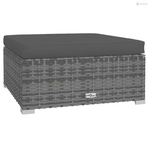 9 részes szürke polyrattan kerti ülőgarnitúra párnákkal