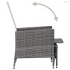 2 részes szürke polyrattan kerti bútorszett párnával