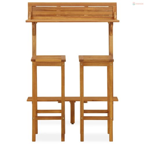 3 részes tömör akácfa erkély bárgarnitúra