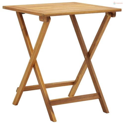 3 darabos összecsukható tömör akácfa bisztrószett párnákkal