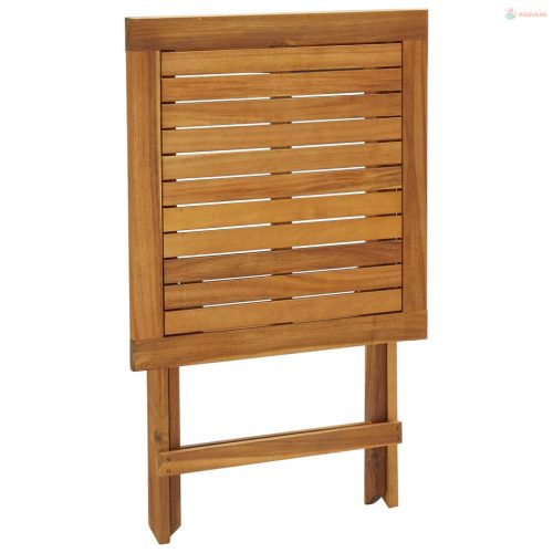 3 darabos összecsukható tömör akácfa bisztrószett párnákkal