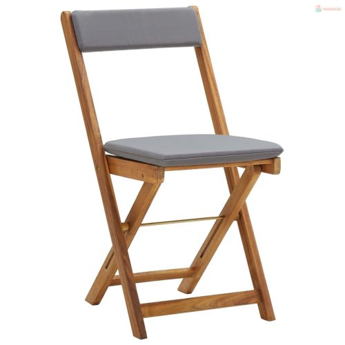 3 darabos összecsukható tömör akácfa bisztrószett párnákkal