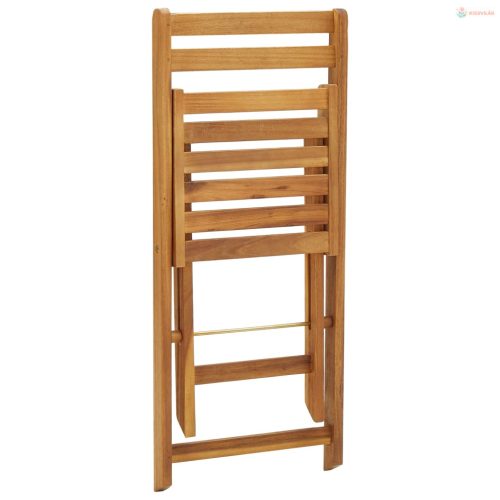 3 darabos összecsukható tömör akácfa bisztrószett párnákkal