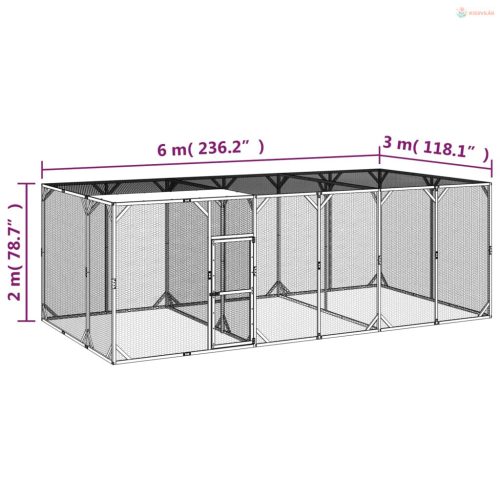 Impregnált tömör fenyőfa tyúkól 600 x 300 x 200 cm