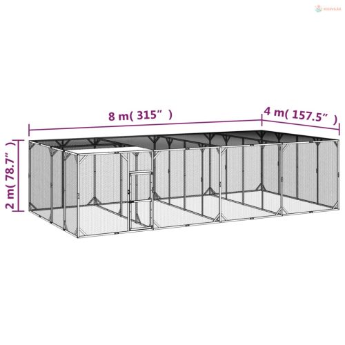 Impregnált tömör fenyőfa tyúkól 800 x 400 x 200 cm