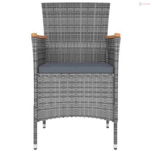 11 részes szürke kerti étkezőgarnitúra párnákkal