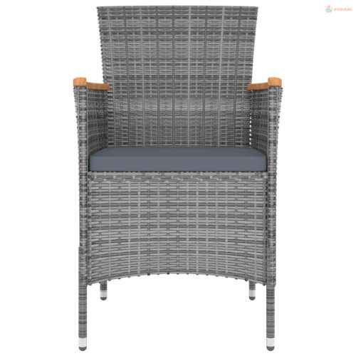 13 részes szürke kerti étkezőgarnitúra párnákkal