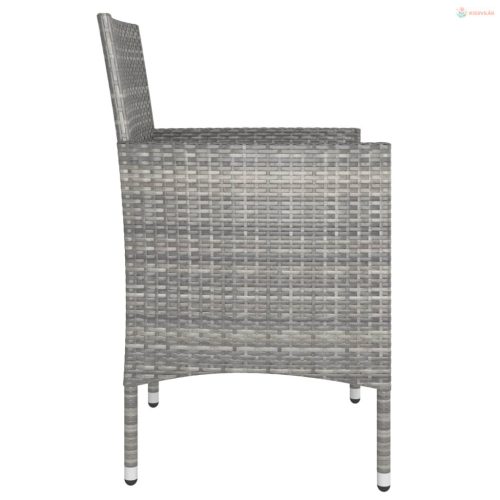 4 részes szürke kerti polyrattan szék- és zsámolyszett