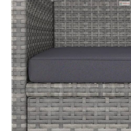 4 részes szürke kerti polyrattan szék- és zsámolyszett