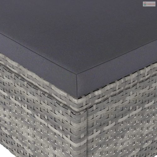 4 részes szürke kerti polyrattan szék- és zsámolyszett