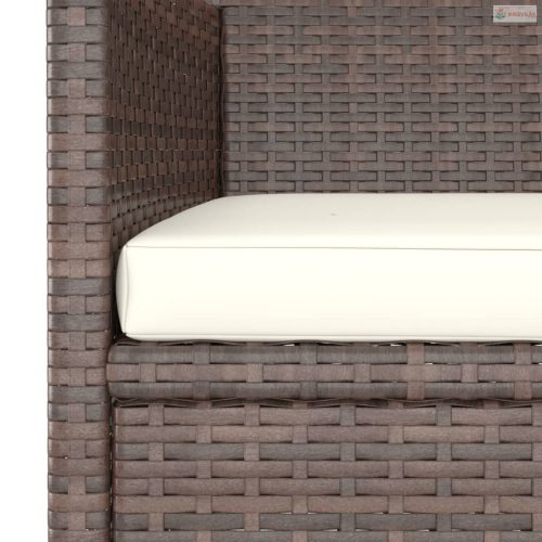 4 részes barna kerti polyrattan szék- és zsámolyszett