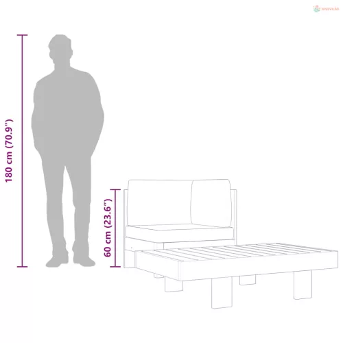 2 részes akácfa kerti ülőgarnitúra sötétszürke párnákkal