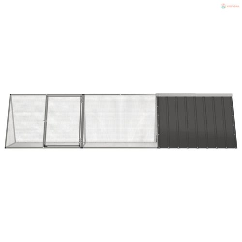 Antracit színű horganyzott acél nyúlketrec 302,5 x 80,5 x 71 cm