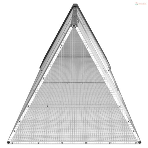 Antracitszürke horganyzott acél nyúlketrec 403,5x80,5x71 cm