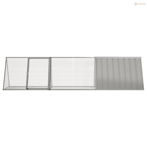 Szürke horganyzott acél nyúlketrec 302,5 x 80,5 x 71 cm