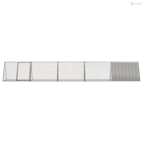 Szürke horganyzott acél nyúlketrec 504,5x80,5x71 cm