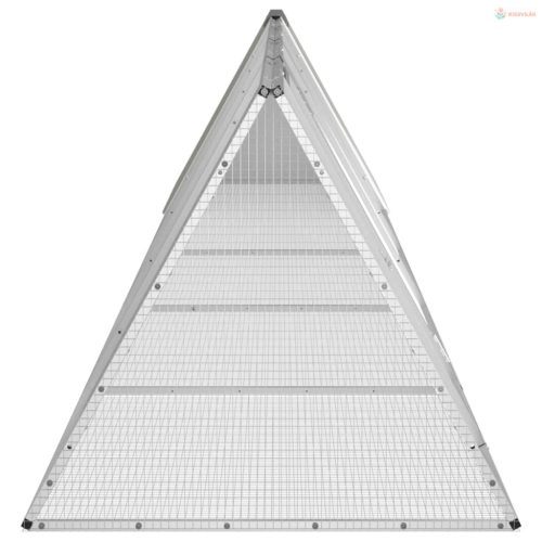 Szürke horganyzott acél nyúlketrec 504,5x80,5x71 cm