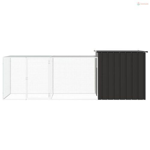 Antracitszürke horganyzott acél csirkeketrec 300x91x100 cm