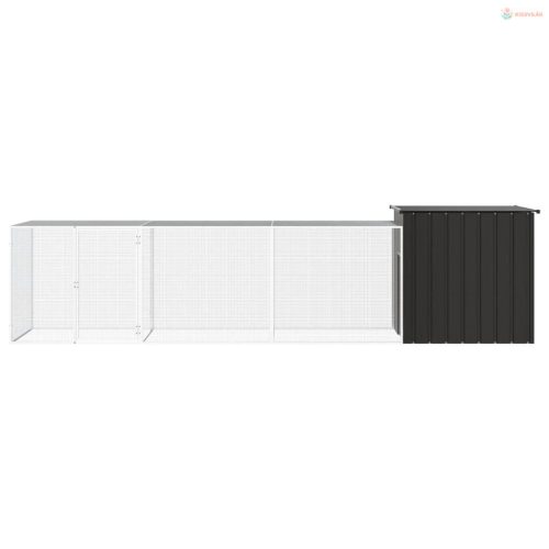 Antracitszürke horganyzott acél csirkeketrec 400x91x100 cm