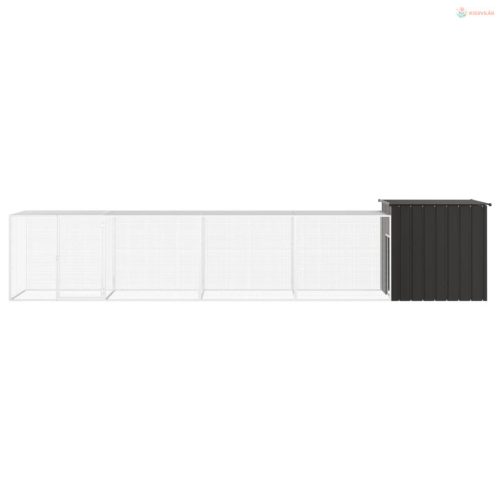 Antracitszürke horganyzott acél csirkeketrec 500 x 91 x 100 cm