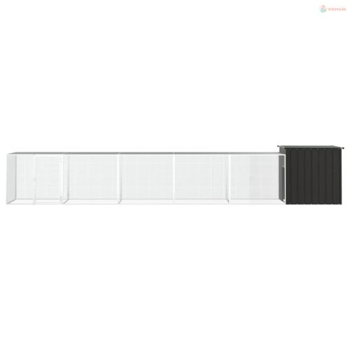 Antracitszürke horganyzott acél csirkeketrec 600 x 91 x 100 cm