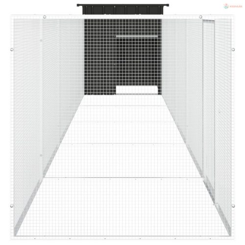 Antracitszürke horganyzott acél csirkeketrec 600 x 91 x 100 cm