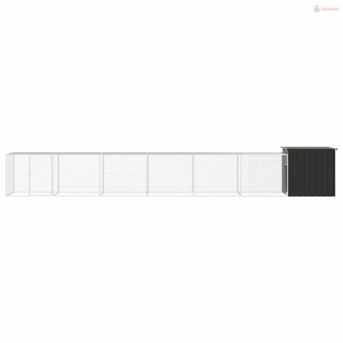 Antracitszürke horganyzott acél csirkeketrec 700x91x100 cm