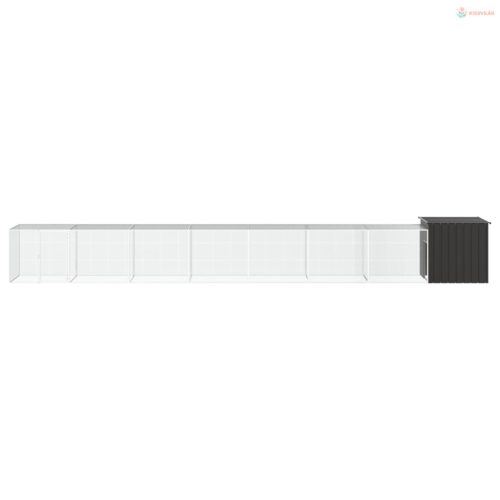 Antracitszürke horganyzott acél csirkeketrec 800x91x100 cm