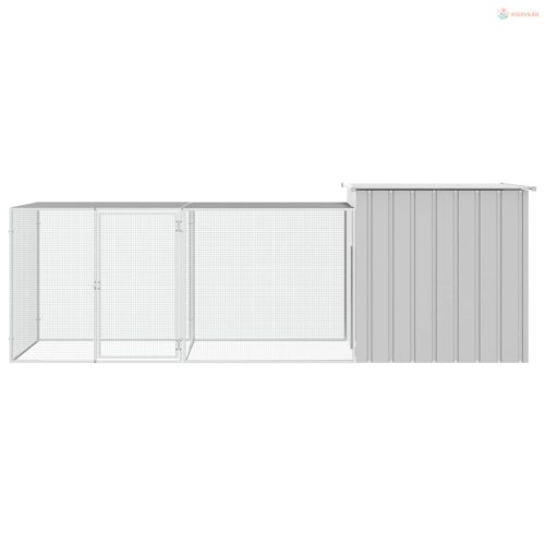 Szürke horganyzott acél csirkeketrec 300x91x100 cm