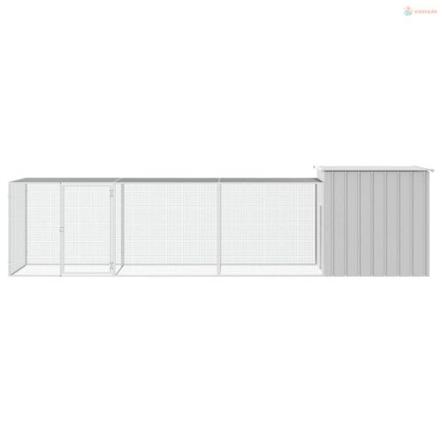 Szürke horganyzott acél csirkeketrec 400x91x100 cm