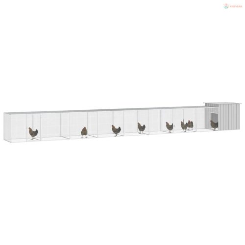 Szürke horganyzott acél csirkeketrec 900x91x100 cm