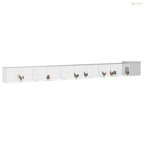 Szürke horganyzott acél csirkeketrec 1000x91x100 cm