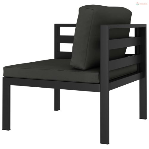 8 részes antracitszürke alumínium kerti ülőgarnitúra párnákkal