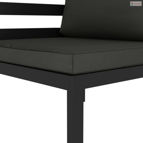 8 részes antracitszürke alumínium kerti ülőgarnitúra párnákkal