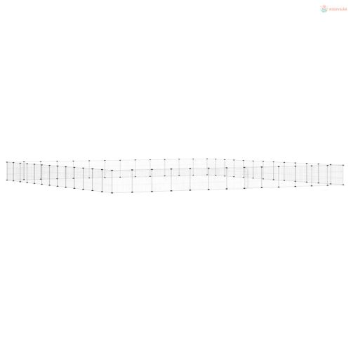 52 paneles fekete acél kisállatketrec ajtóval 35 x 35 cm