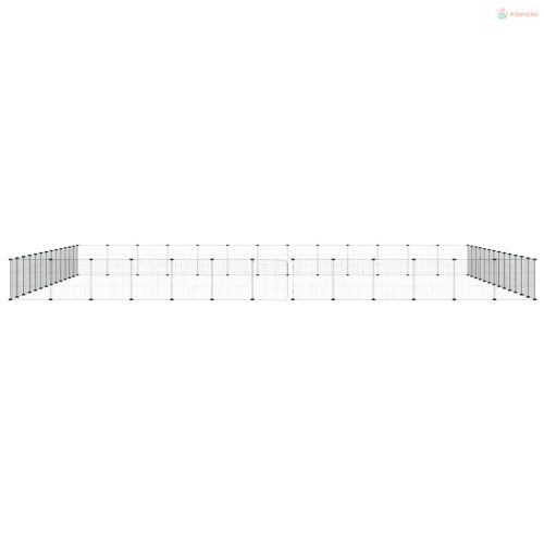 52 paneles fekete acél kisállatketrec ajtóval 35 x 35 cm