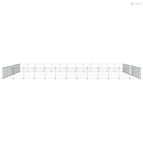 52 paneles fekete acél kisállatketrec ajtóval 35 x 35 cm