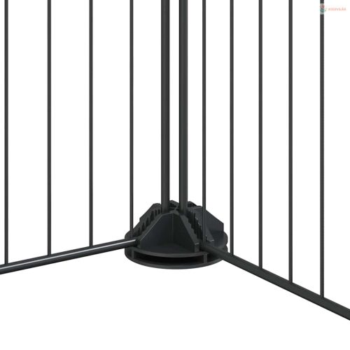 52 paneles fekete acél kisállatketrec ajtóval 35 x 35 cm