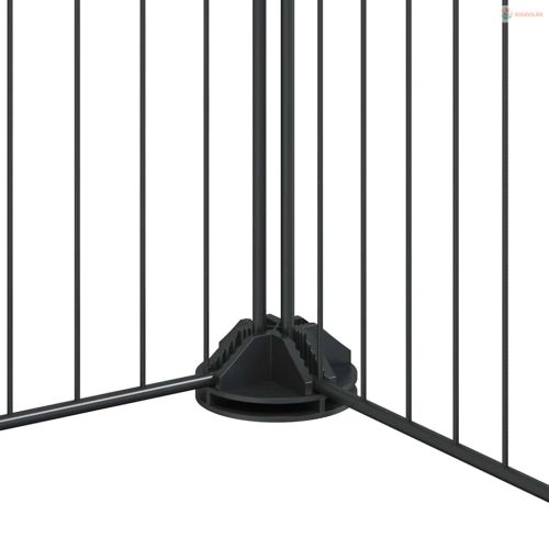 8 paneles fekete acél kisállatketrec ajtóval 35 x 35 cm