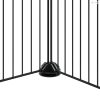 36 paneles fekete acél kisállatketrec ajtóval 35 x 35 cm
