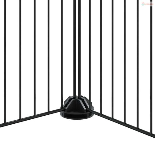 36 paneles fekete acél kisállatketrec ajtóval 35 x 35 cm