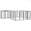 22-paneles fekete porszórt acél kutyakennel 50 x 100 cm