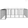 26-paneles fekete porszórt acél kutyakennel 50 x 100 cm