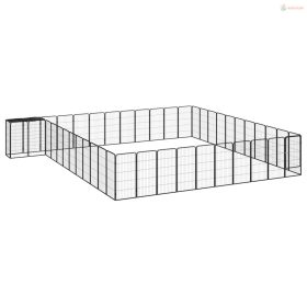 46-paneles fekete porszórt acél kutyakennel 50 x 100 cm
