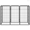 8-paneles fekete porszórt acél kutyakennel 50 x 100 cm